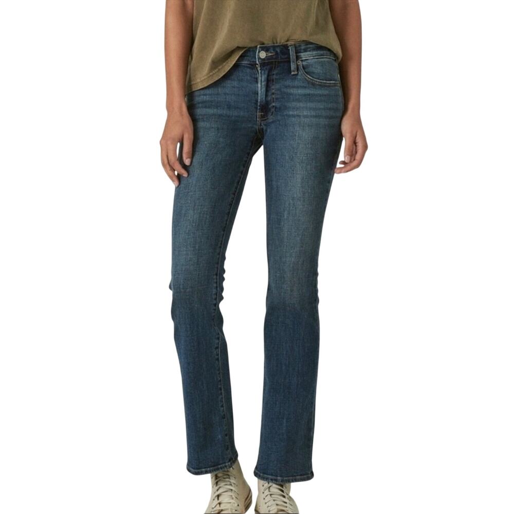 Lucky Brand Womens Sweet Boot jeans, dark wash, whiskering, size 10/30 - Picture 2 of 8